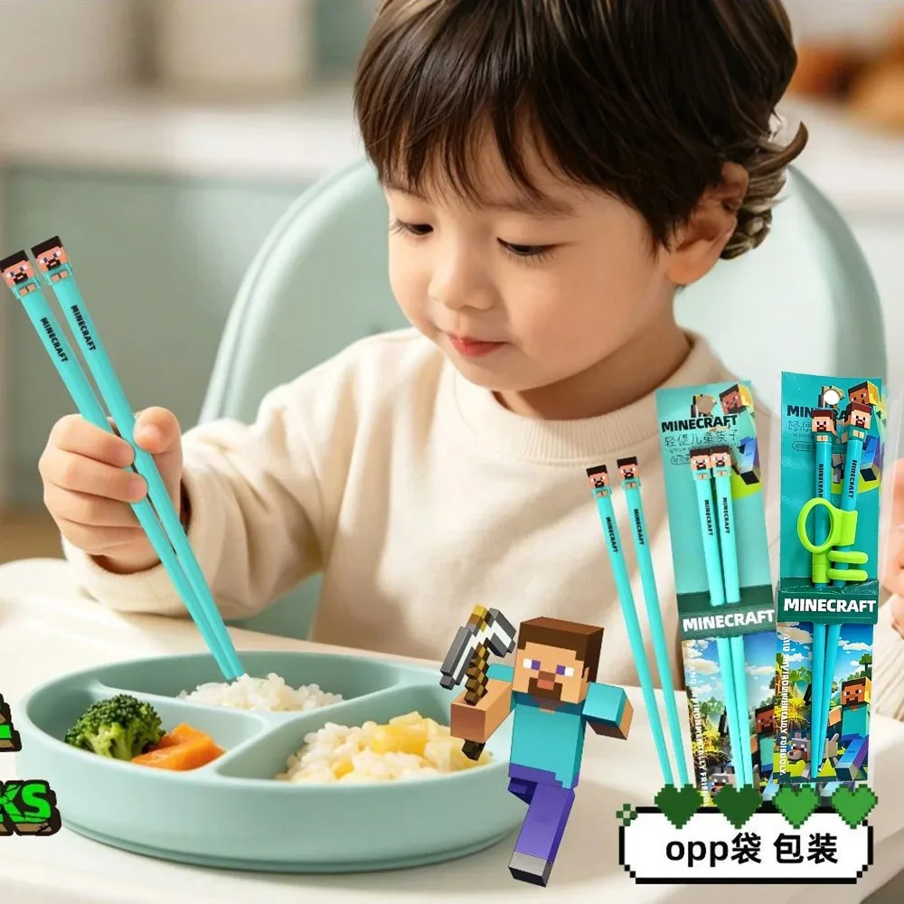Baguettes d'apprentissage pour enfants, baguettes en ABS de dessin animé, baguettes d'apprentissage réutilisables, vaisselle de table
