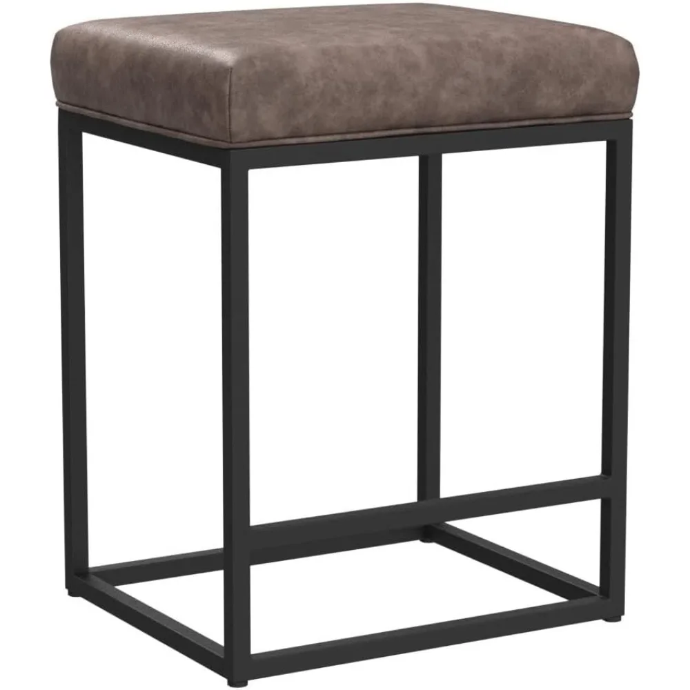 ارتفاع العداد 24 مقعد بار، طاولة مطبخ، مجموعة واحدة من قطعتين، مقاعد بار حديثة بدون ظهر #5