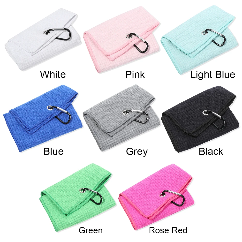 Microfiber Cotton Golf Towel With Carabiner Hook Cleans Clubs Golf Towel Balls Hands Cleaning Towels 3050cm