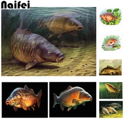 Full Square/Round Drill 5D DIY Diamond Painting big Carp Fishing Art Embroidery Cross Stitch 3d Home Decor diamond mosaic fish