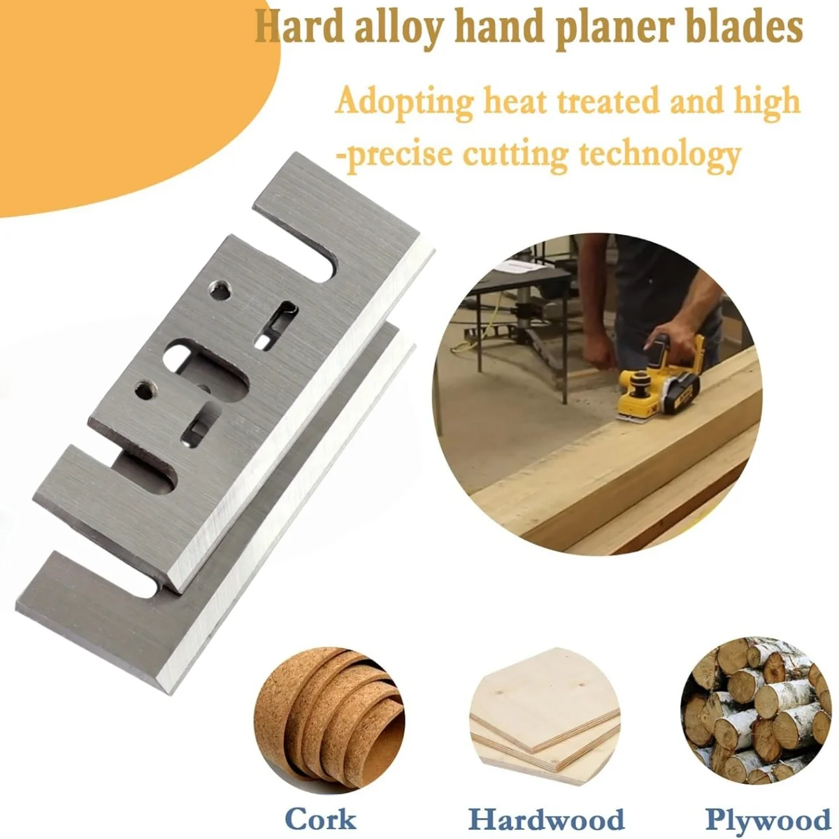 2 قطعة أجزاء شفرات المسوي الفولاذية عالية السرعة 3-1/4 ، شفرة استبدال المسوي الكهربائية لأعمال النجارة للخشب الصلب Maklta 1900B