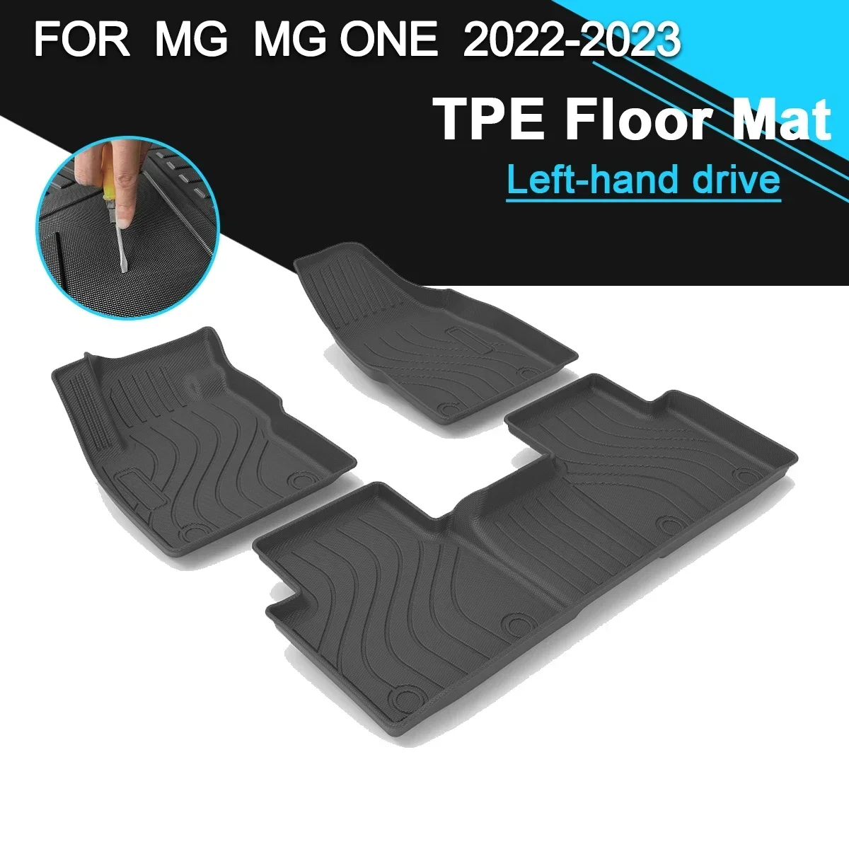 Car Floor Mat TPE Rubber Waterproof Non-Slip Fully Surrounded Refit Left Hand Drive Car Accessories for MG MG ONE 2022-2023