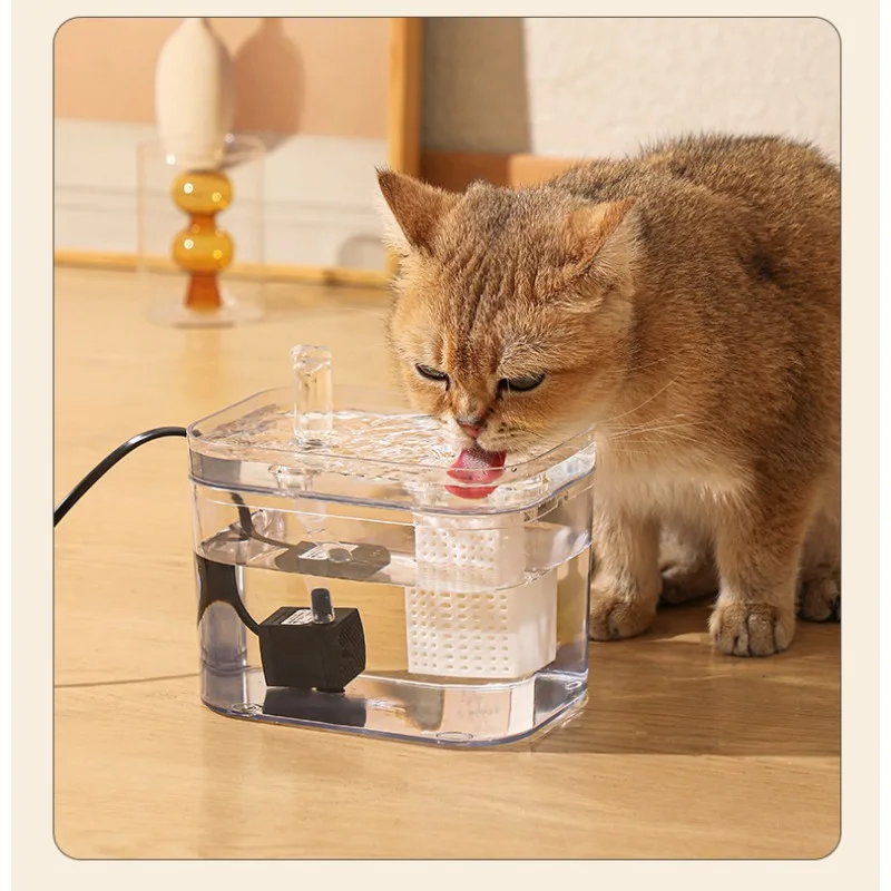 Cat Water Dispense Automatic Circulating Flow Drinking Fountain Automatic USB Electric Mute Kitten Drinking Fountain Pet Supplie