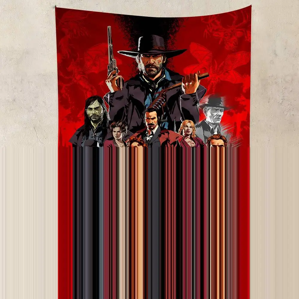 لعبة R-Red Dead Redemption 2 RDR2 معلقة البوهيمي نسيج البوهيمي مفروشات الحائط ماندالا Kawaii غرفة ديكور