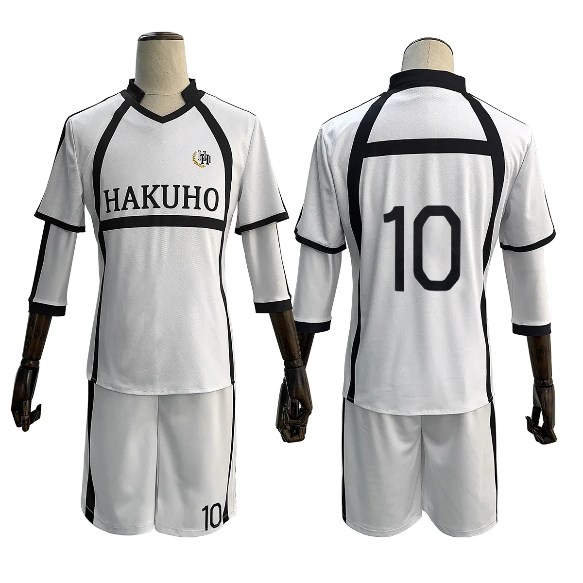 تأثيري الأزرق قفل أنيمي ناجي NO.7 ريو ميكاجي NO.10 تأثيري حلي جيرسي شعر مستعار روز صافي كرة القدم زي كرة القدم ملابس رياضية