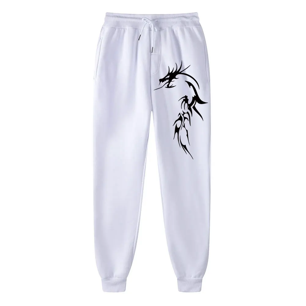 

Мужские винтажные брюки на шнурке, спортивные штаны с принтом дракона, модные брюки, брюки в стиле хип-хоп, удобные свободные трендовые брюки унисекс