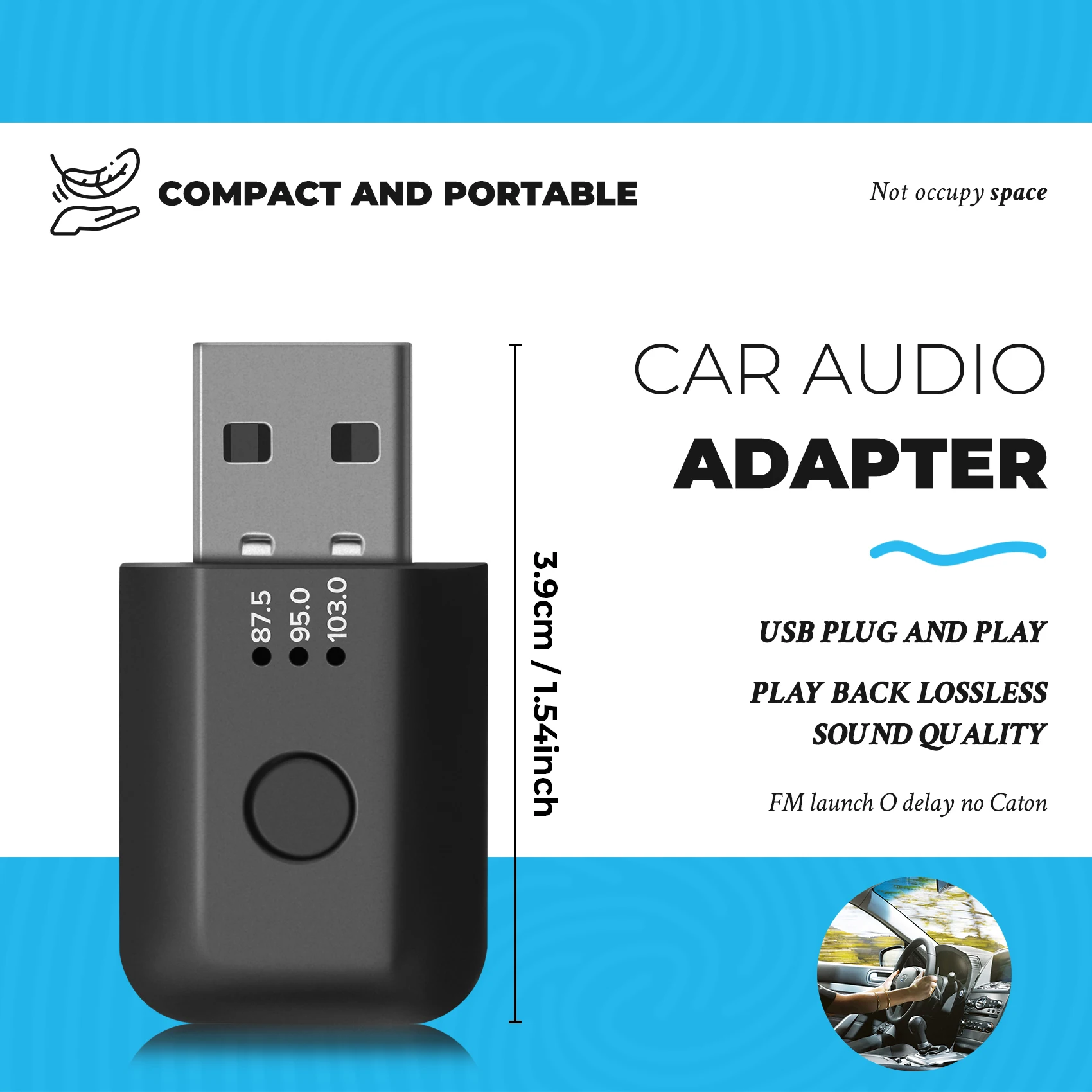 ABNP รถบลูทูธ 5.1 เครื่องส่งสัญญาณ FM แฮนด์ฟรี Mini USB Bluetooth Car Kit ไร้สายอะแดปเตอร์เสียงรถยนต์