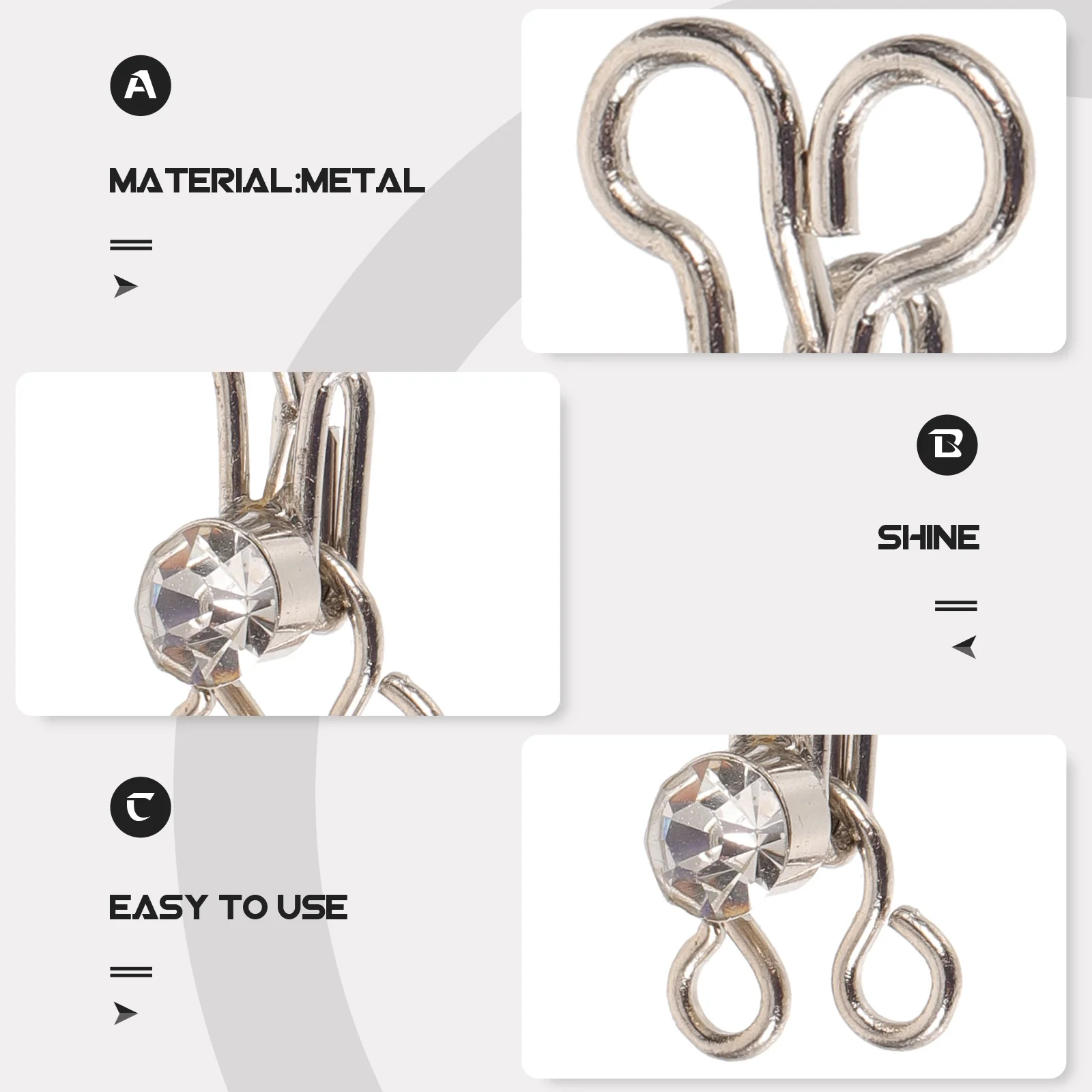 

20pcs Closure Hook Bra Connecting Snap For Cheongsam Skirt Shirt Pants Metal Clothing Buttons Sewing Supplies