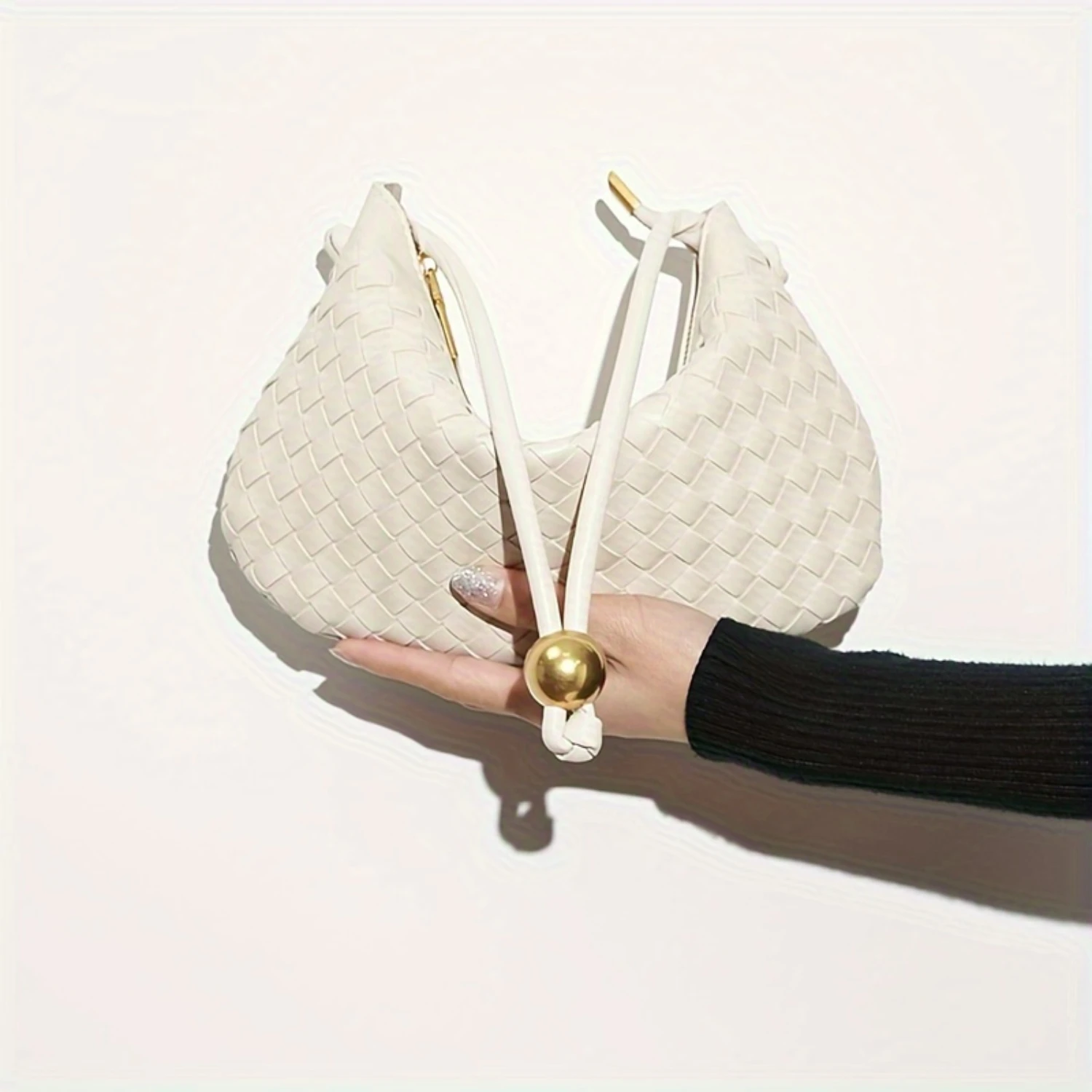 Semi-Circular Handbag, 2024 Fashion Women's Satchel Bag, Versatile Pure Color Elegant Handbag