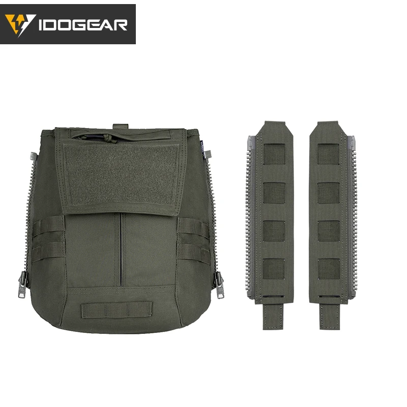 IDOGEAR Tactical Panel Zip on Pouch Backpack Plate Carrier Bag for CPC AVS JPC2.0 Vest With 10#Zipper 3531