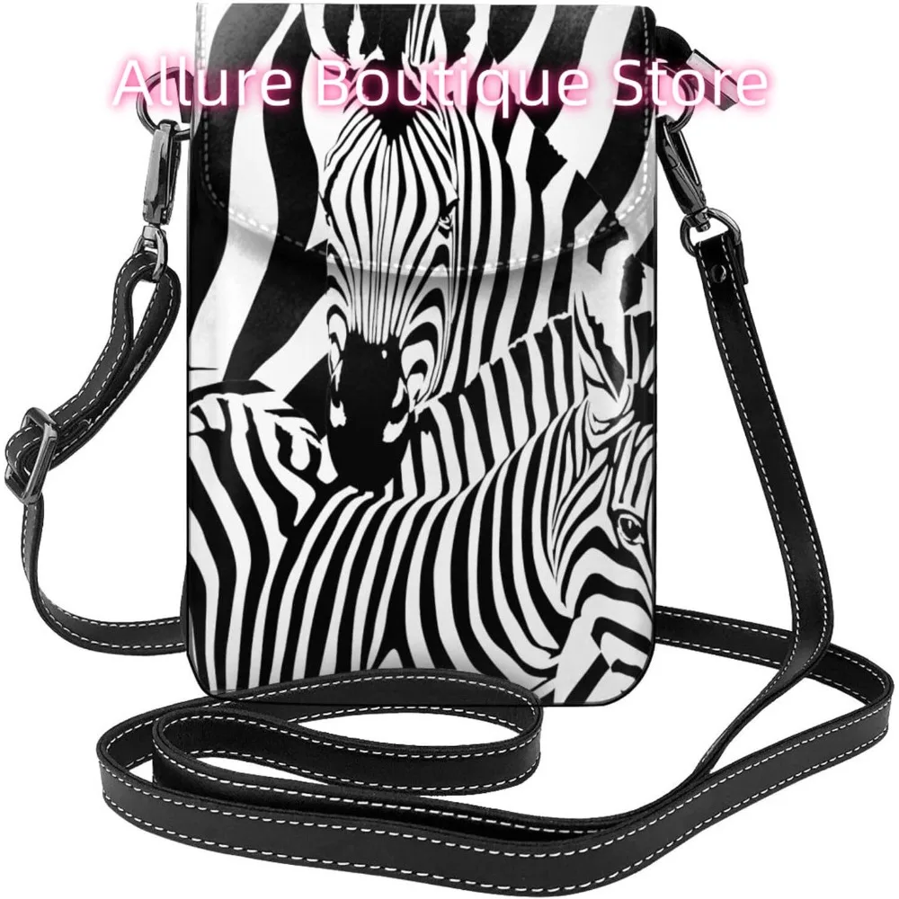 

Повседневная сумка через плечо с рисунком зебры для женщин, маленькая дорожная сумка из искусственной кожи для мобильного телефона, легкий мини-кошелек для телефона, кошелек с крестом