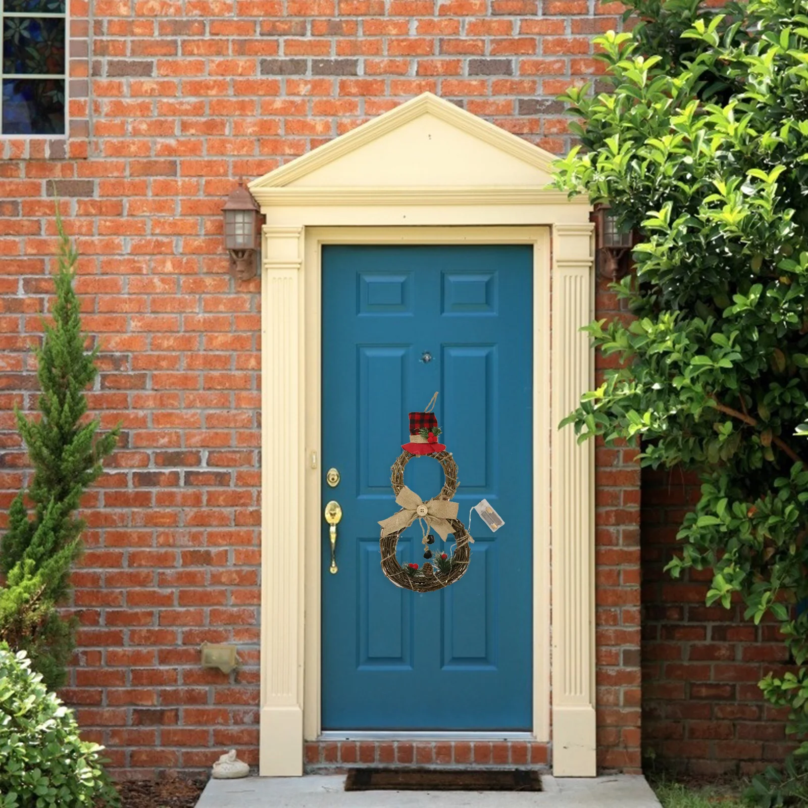 

2Pcs Christmas LED Wreath Red Green Decorative Xmas Garland Door Ornament for Home Party Christmas Door Wreath