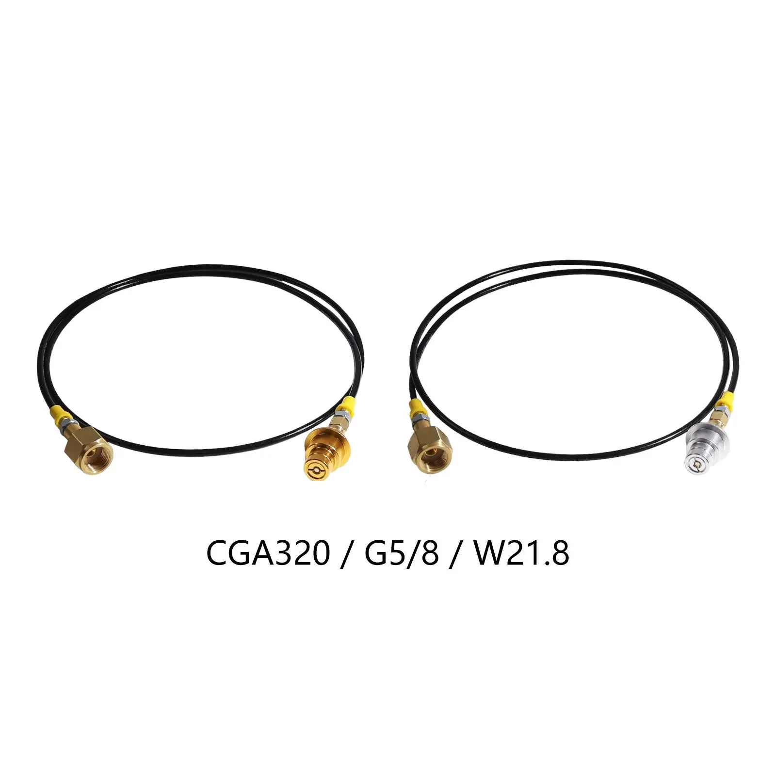 CO2 실린더 리필 어댑터 호스 연결 튜브, 외부 호스 액세서리, 60 인치