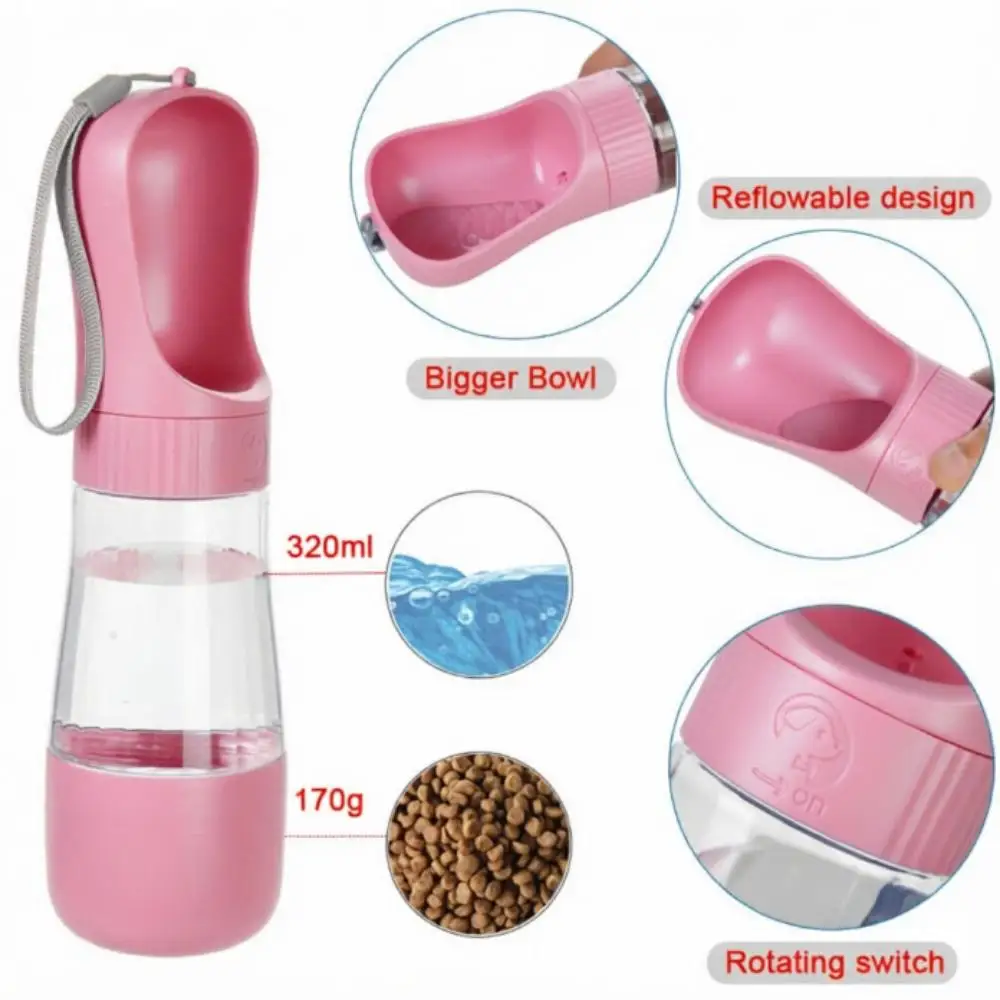 Tragbare Auslaufsichere Tierfutterflasche Wasser- und Futterbehälter für Kleine und Große Hunde Katzen Outdoor-Spaziergänge Camping Hundefutter-Zubehör – Detail 10