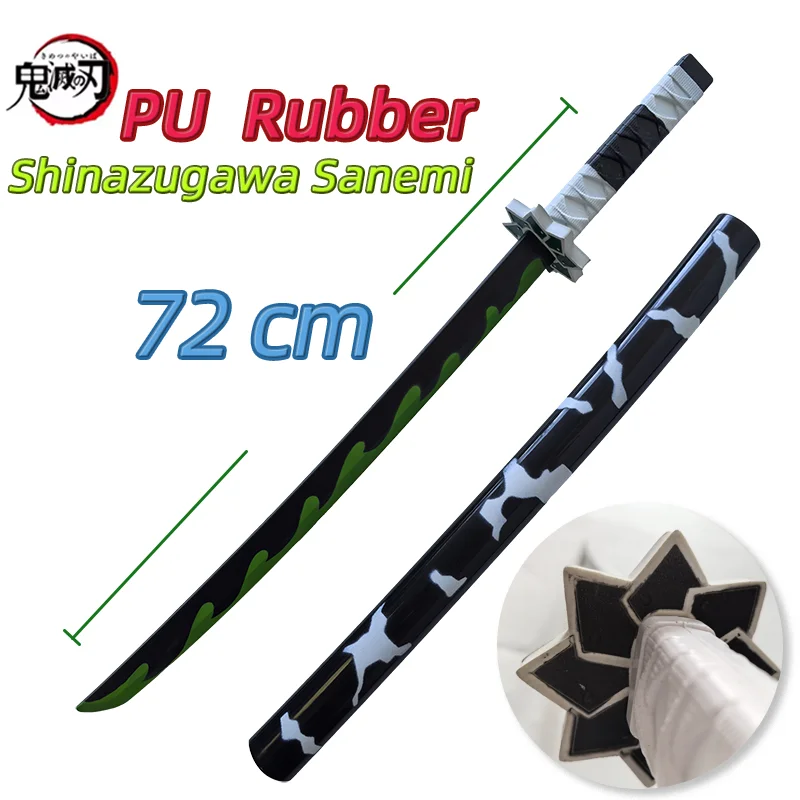 72cm Demon Slayer 1:1 Swords Tanjirou Zenitsu Katana Swords Killer Devils Real PU Japanese Anime Cosplay Prop Toy Gifts