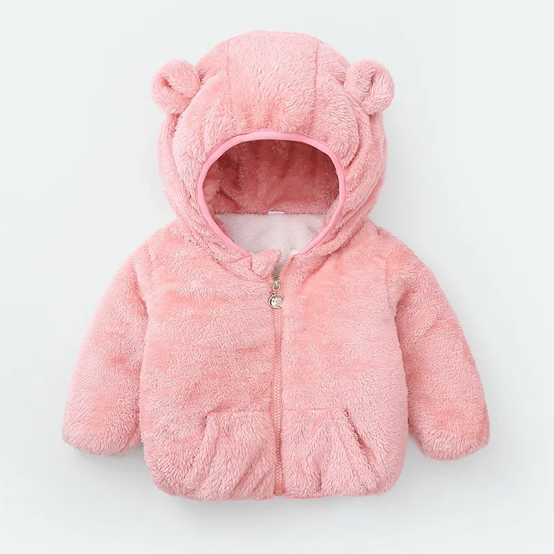 

Cute Double Sided Hoodie Plush Winter Warm Jacket for Girls and Boys 7 Color Children Birthday Present Outerwear