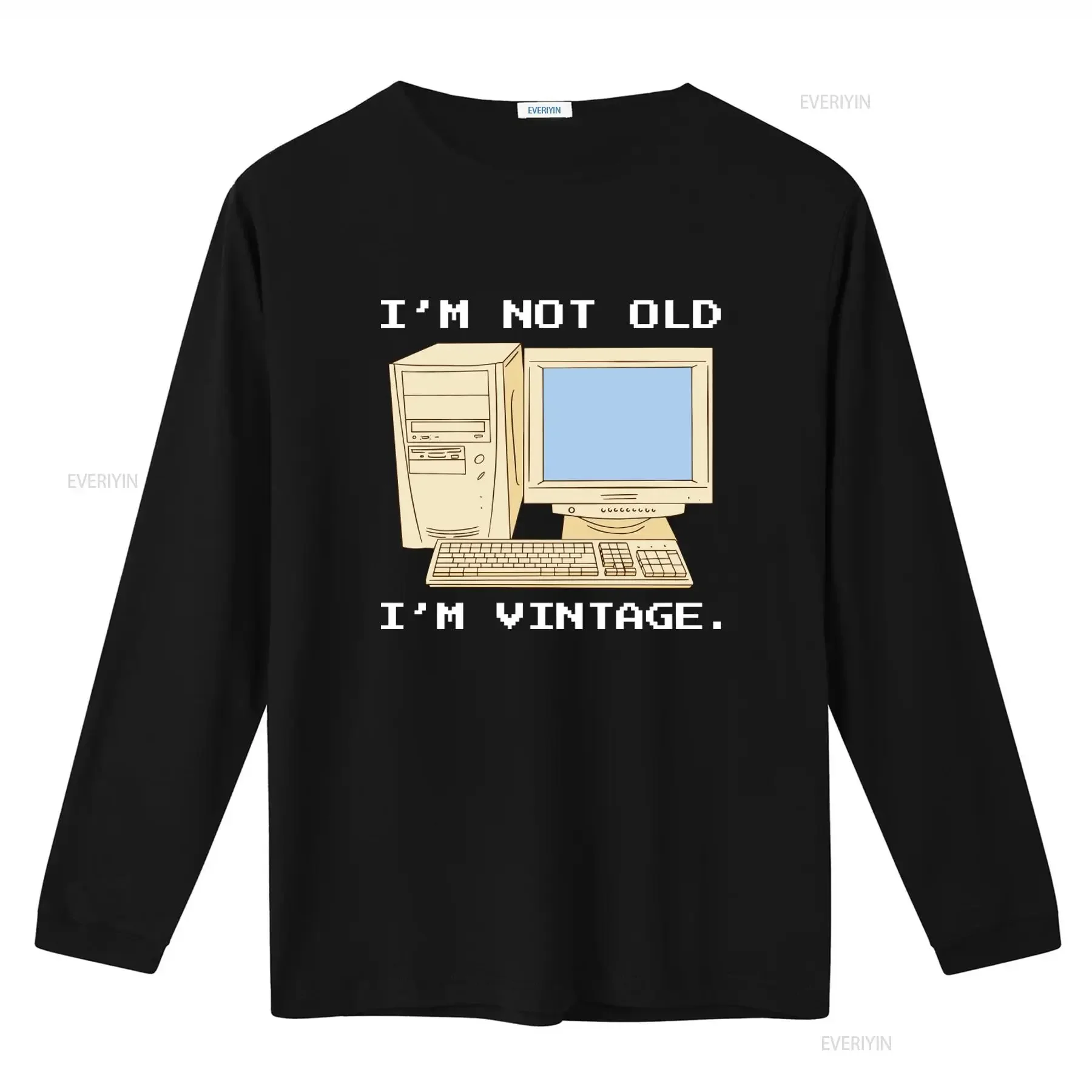 I'M Not Old Vintage Retro Computer Design Big And Tall Men Funny T Shirt Birthday  vintage Washed streetwear designer clothes