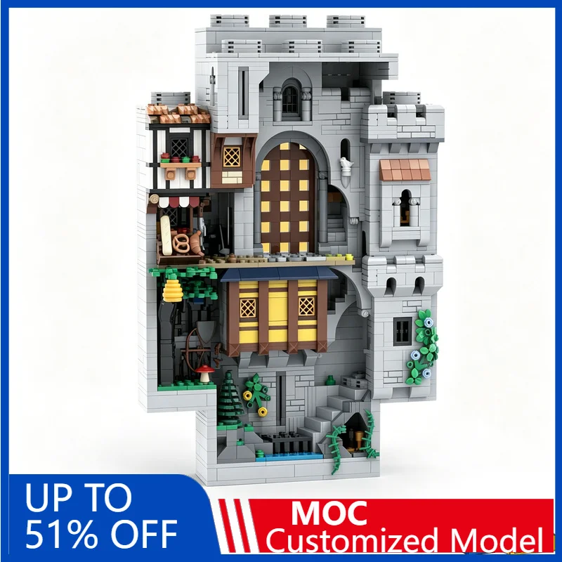

2134Pcs Medieval Wall Panel Building Blocks Diy Education Assembly Toy Castle Diorama Display Children Collection Birthday Gift