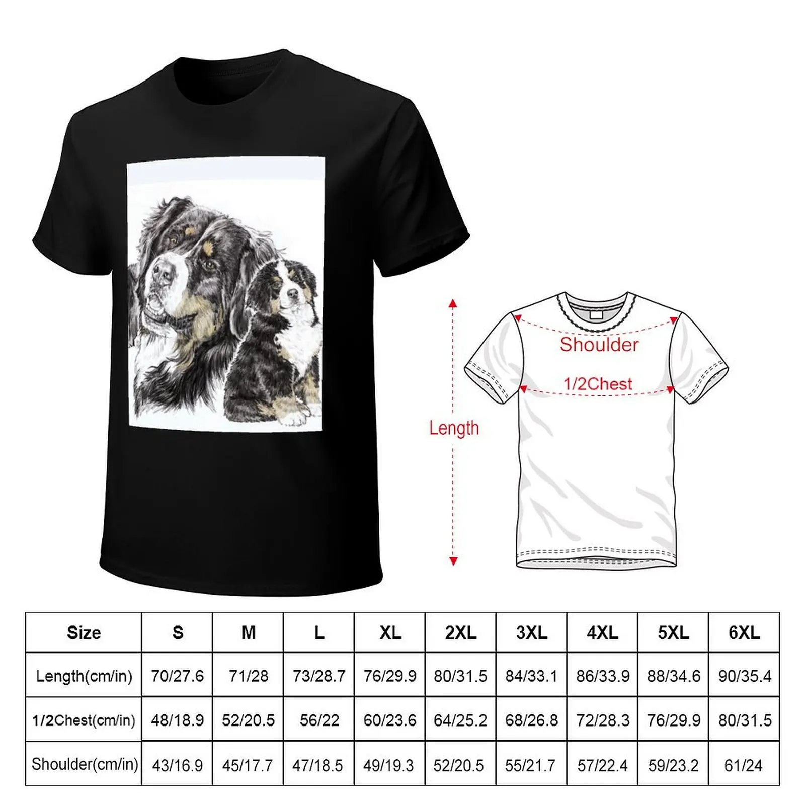 Bernese Mountain Dog Wrap T-Shirt Casual Graphic Print Tee