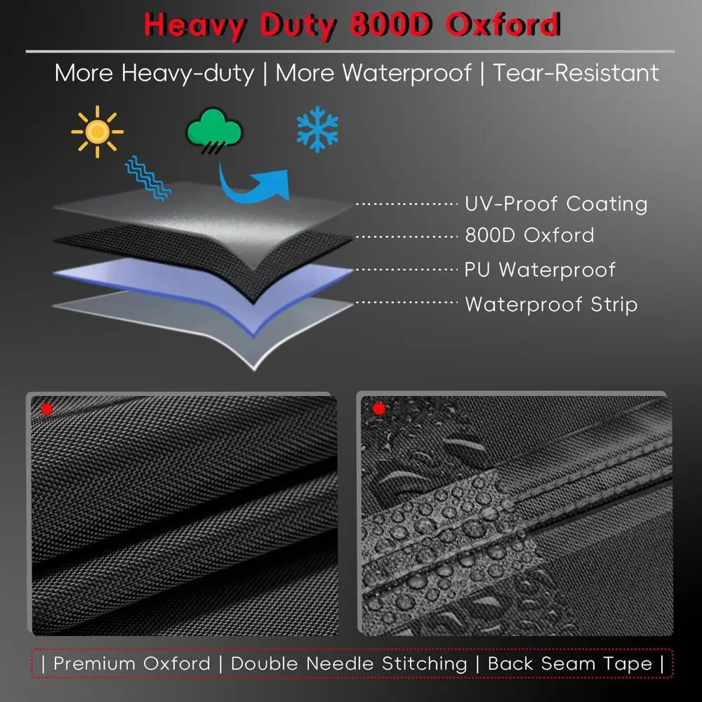 غطاء جزازة العشب بدون انعطاف |   800D أكسفورد الثقيلة |   خياطة إبرة مزدوجة |   بو للماء |   شريط التماس الخلفي |   في الهواء الطلق Windpro