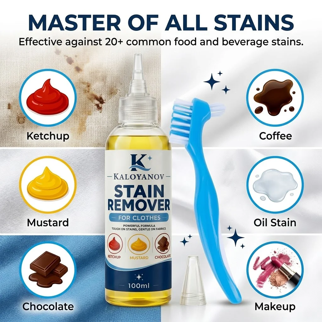 Emergency Clothes Stain Remover Pen with Brush Instant Spot Cleaner for Mustard Tomato Ketchup Chocolate Sauce Stain Wash