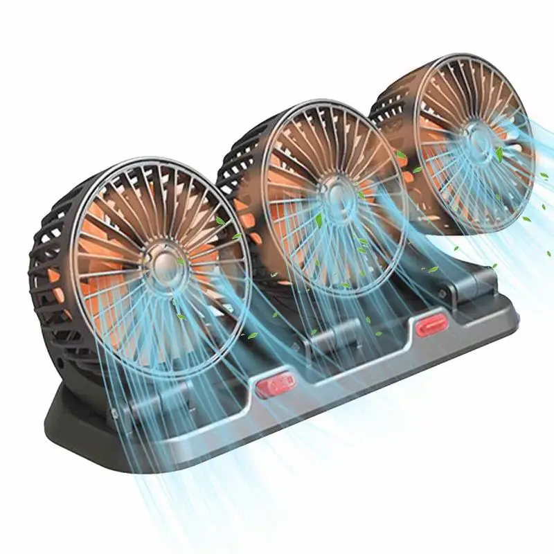 

Car Fan Three-Head Fan For Vehicles USB/12V/24V Fan 2 Speeds Car Silent Fan For Truck Car SUV RV Cruise Ship Tent Auto Vehicles