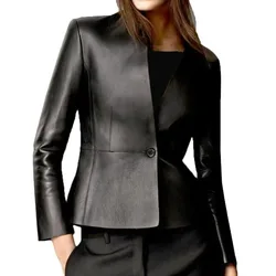 Women Genuine Lambskin Leather Coat Slim-fit Beautiful Look Vintage Coat Real Leather Jacket