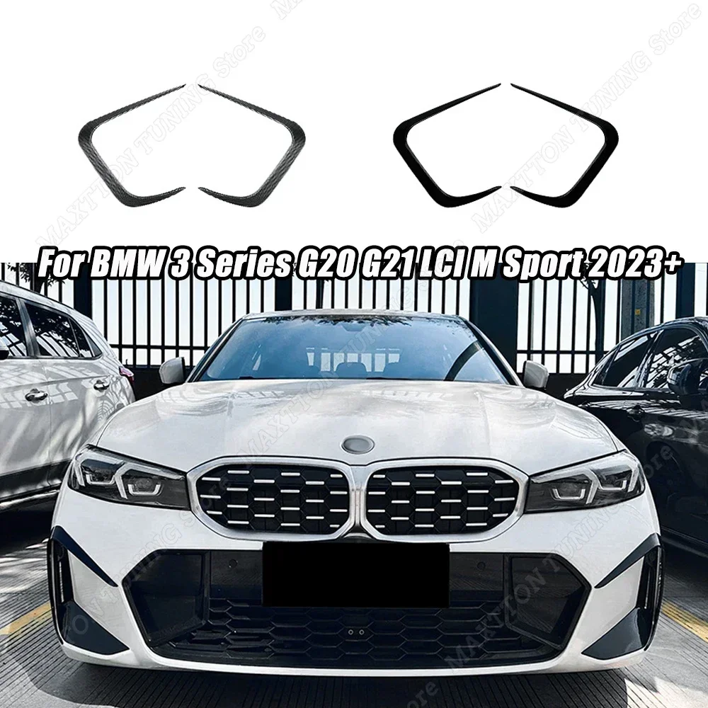 

1 пара, декоративные клыки переднего бампера для BMW 3 серии G20 G21 LCI M Sport 2023