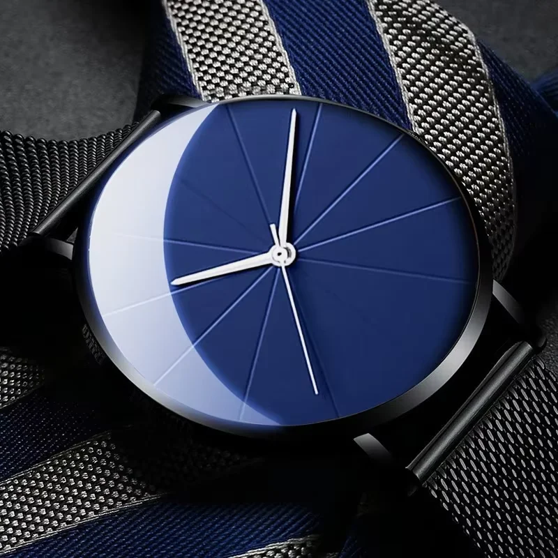 Orologi da uomo di moda minimalista Orologio da uomo d'affari di lusso Orologio da polso al quarzo con cintura in maglia di lega ultra sottile Relogio Masculino