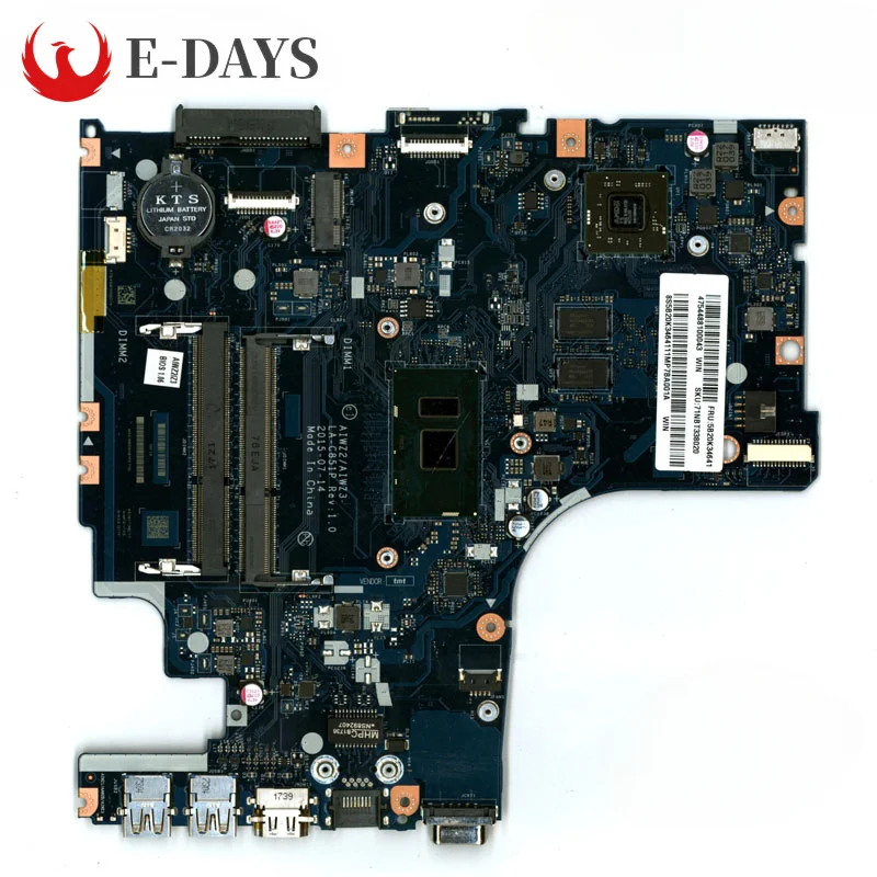 For Lenovo IdeaPad 500-15ISK Laptop Motherboard LA-C851P Mainboard I5-6200U R7 M360 100% Tested Ok