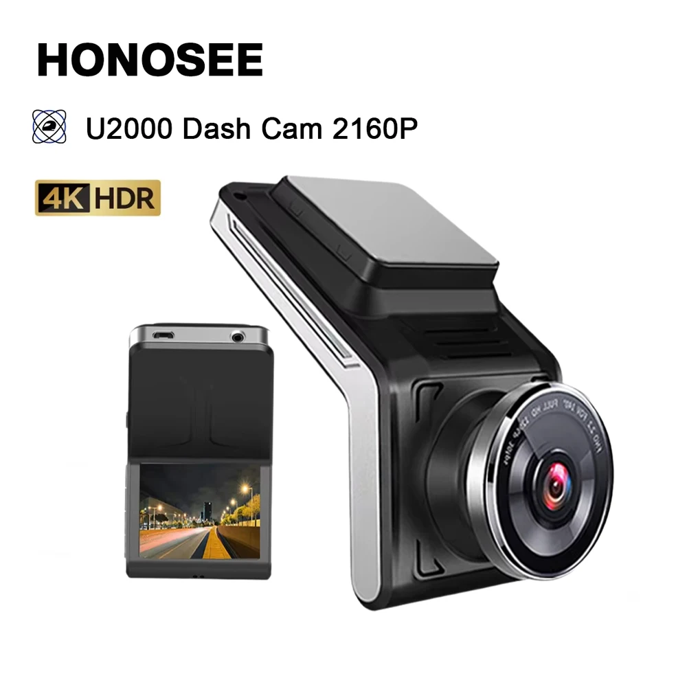 Honsoee Car Dvr Black Box 4K UHD 2160P Video Recorder 24H Packing Monitor G-Sensor WiFi App WDR Night Vision Circle Recording