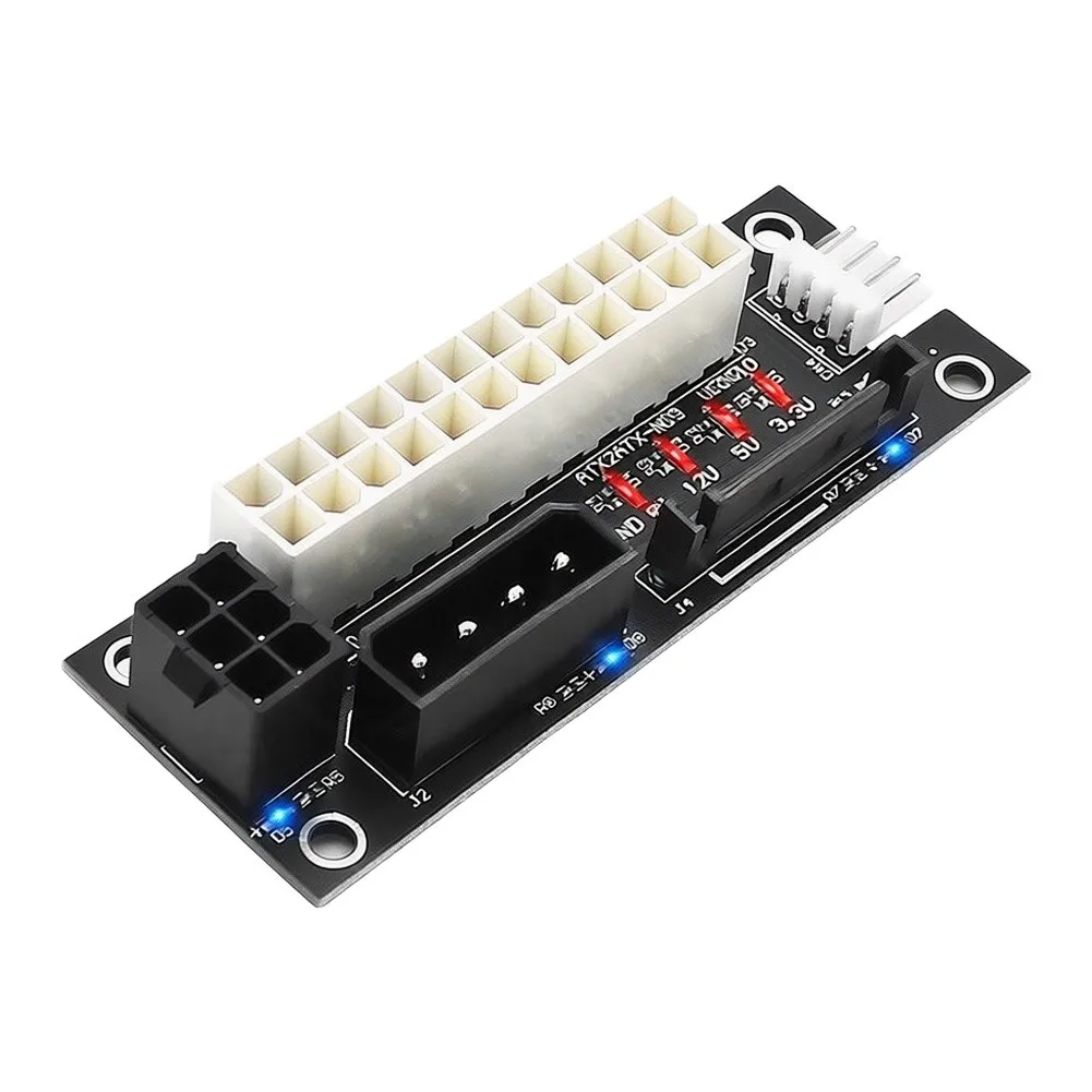 4-in-1 Interface Power Synchronizer 4Pin/SATA/6Pin Power Adapter Board With Power Indicator Light Multiple Power Connectors