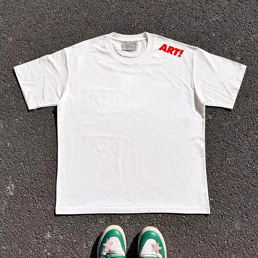 

Artistic Couple ort Sve T-irts 260g Heavyweight Men's Women's Simple Sle High-End Feeling Faionable Sun Protection...