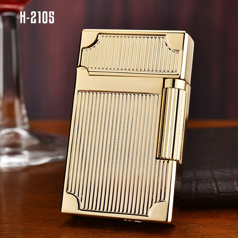 New Derui Inflatable Clear Voice Lighters Metal Sideslip Gas Lighters Men's Smoking Accessories Ignition Tools Gift Wholesale