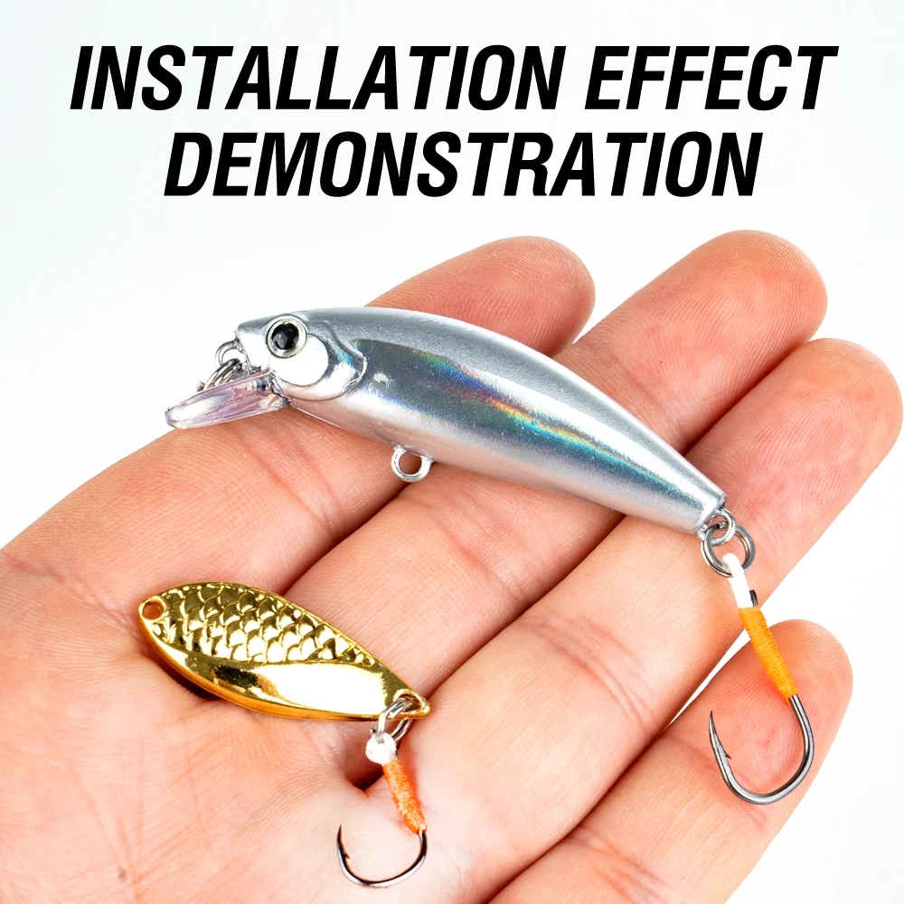 20 Stück Angelhaken 8 # /9 # /10 # /11 # /12 # /13 # Hochfester, einzelner Haken mit Widerhaken für Minnow-Spinner-Löffel, vertikaler Jigging-Köder – Detail 8