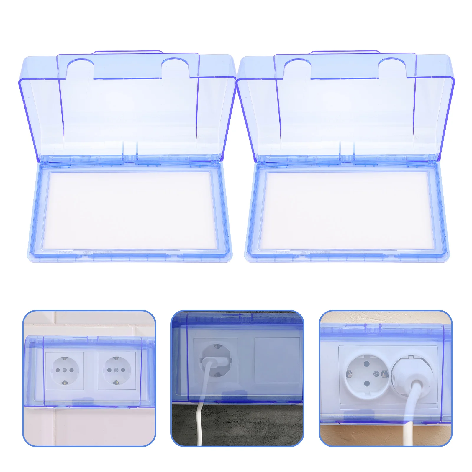 

2 Pcs Covers Waterproof Socket Protective Outlet Protector Outdoor Switch Sky-blue Bathroom