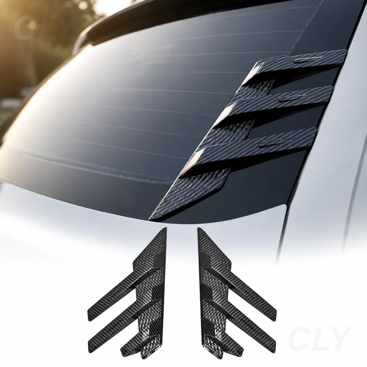 

2Pcs General Window Louvers Exterior Decorative Universal Car Rear Windshield Side Spoiler Rear Wing Trim Side Vents Decoration