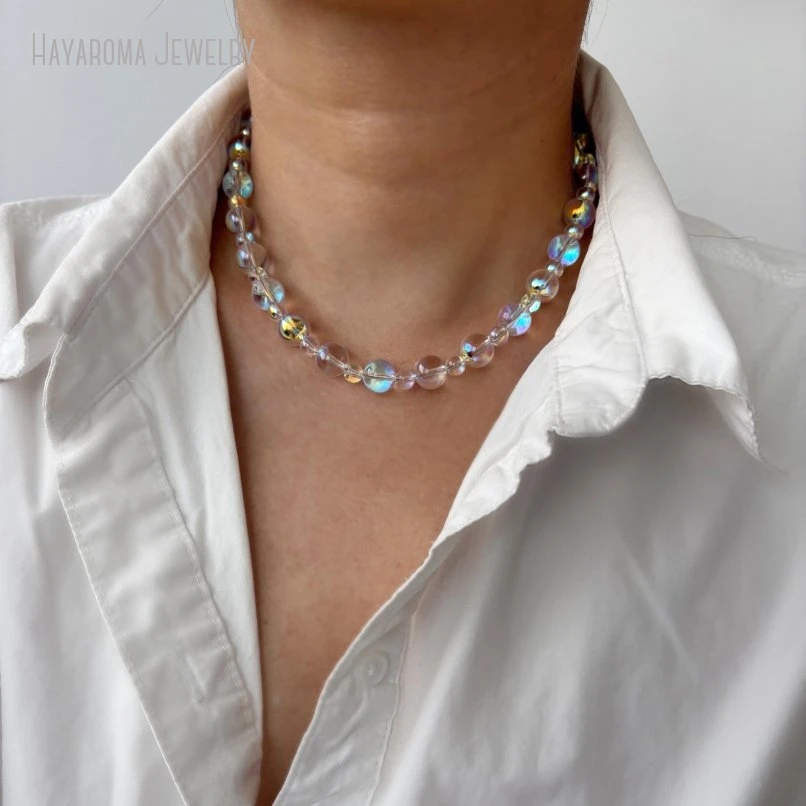 10Pcs Dreamy Bubble Necklace Chunky Statement Ab Clear Crystal Jewelry - view 4