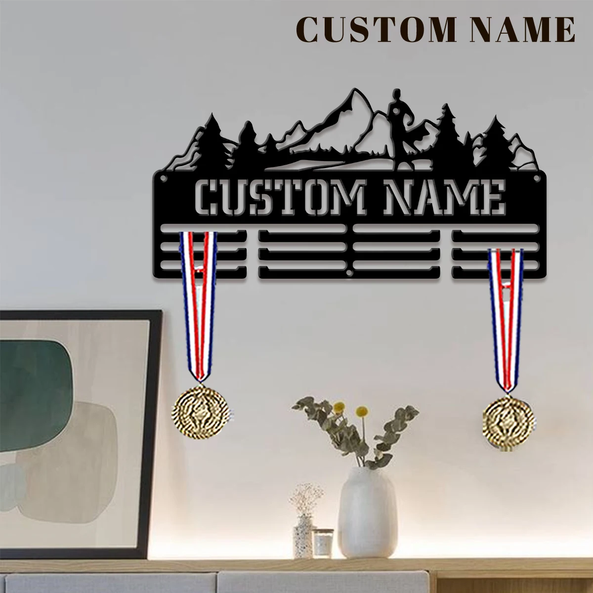 Custom Marathon Metal Medal Display Rack, Valentines Gift, for Room Decor, Suitable for Basketball, Football Exercise