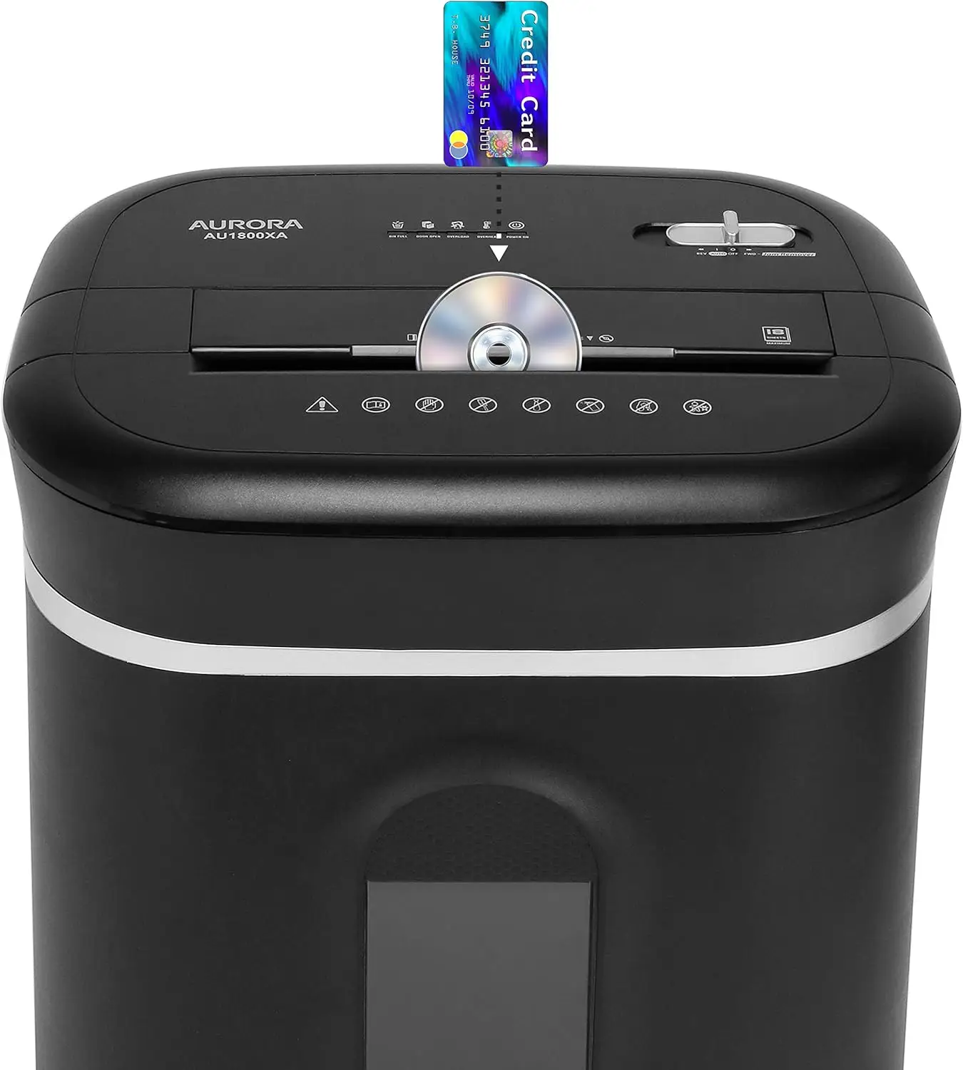 AU1800XA Anti-Jam 18-Sheet Crosscut Paper/CD and Credit Card Shredder/ 6-Gallon pullout Basket 30 Minutes Continuous Run Time