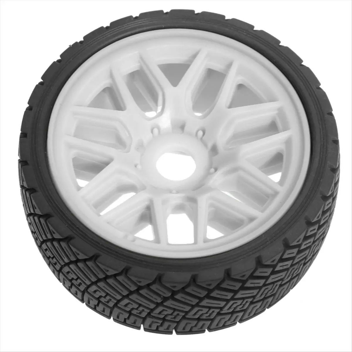 (A30I] 4Pcs RC Car Rubber Tires & Wheels Hex Hub for 1/7 1/8 KM KKPIT W234 Off-Road Upgrade Parts White