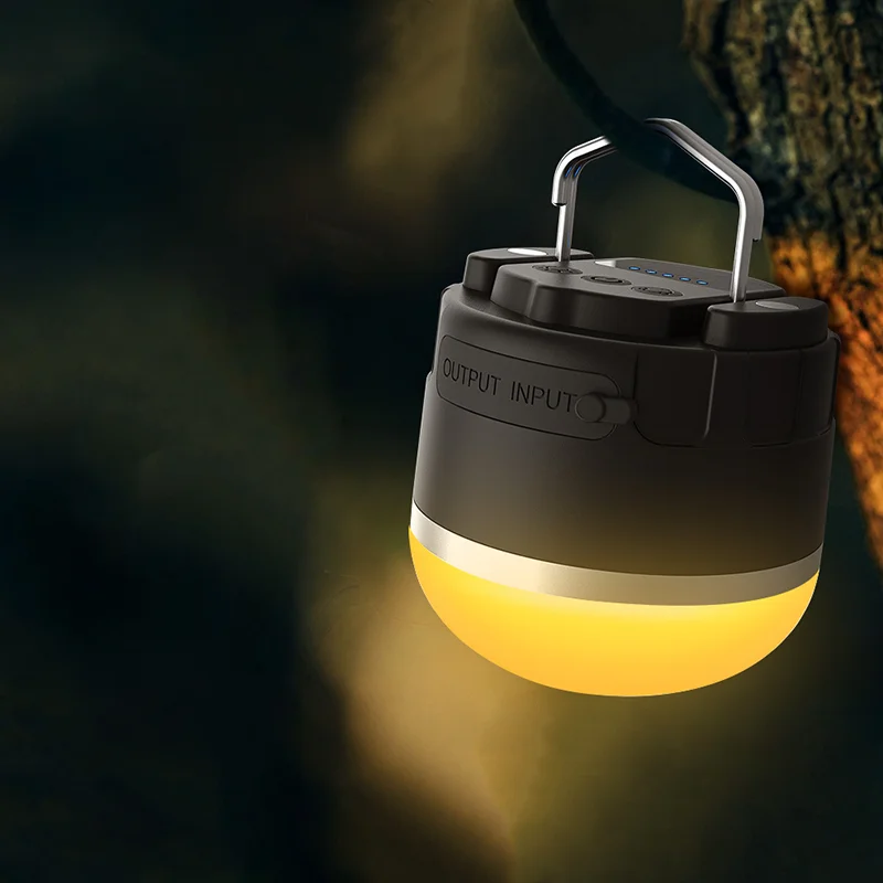 Portable Outdoor RGB LED Camping Lamp Rechargeable Magnet Hanging Tent Light for Pedestrian Expeditions and   Use