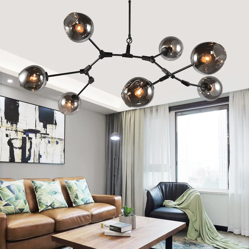 Modern Branch Ceiling Chandelier Stained Glass Shades for Dining Living Room Center Table Bedroom Home Decor Pendant Lamp Luster