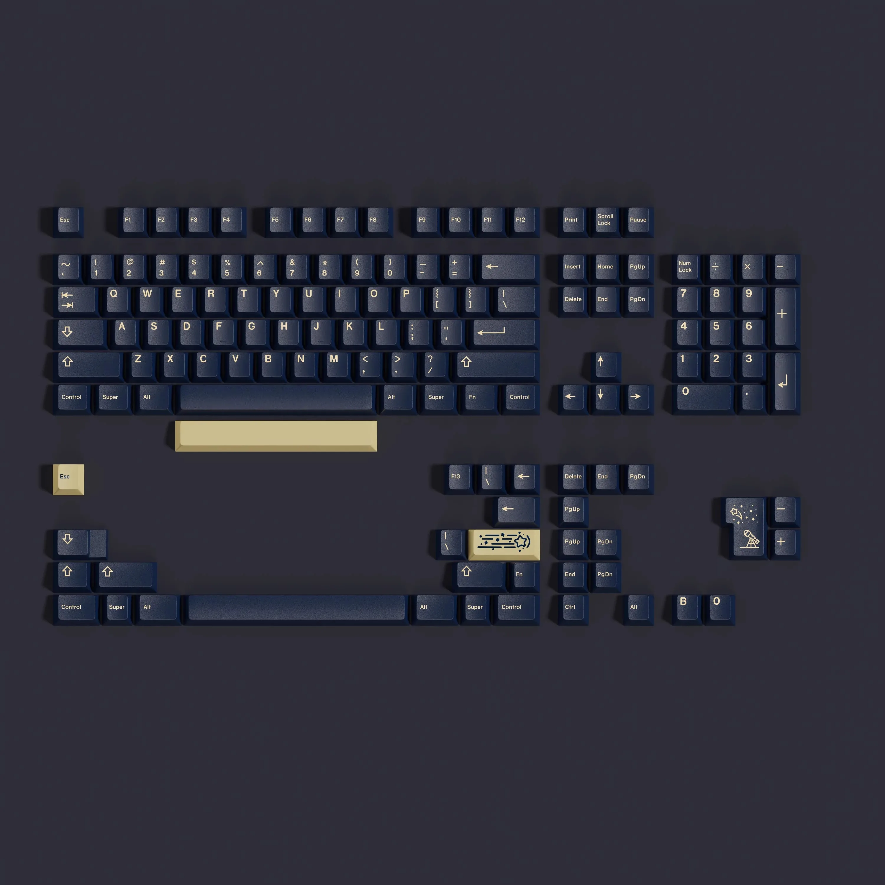 PBT GMK Stargaze Keycaps Cherry Profile Keycap Dye Sublimation Key Caps For Cherry MX Switch Mechanical Keyboard Accessories