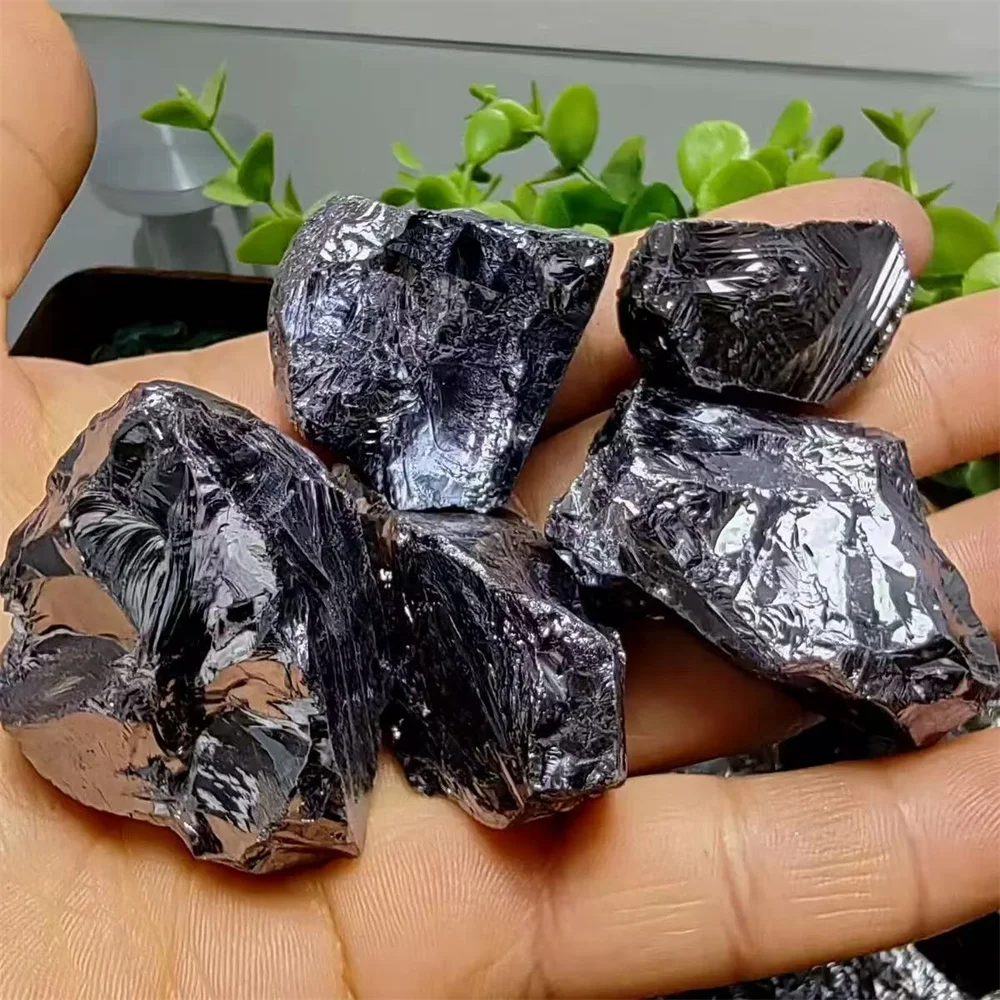 

Natural Rough Raw Terahertz Stone Metallic Luster Mineral Garden Specimen Aquarium Crystals Reiki Healing Energy Home Decoratio