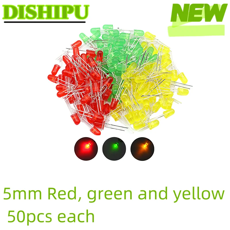 60PCS-100PCS 3mm 5mmLED small light bulb LED F3F5 Red green yellow blue white straight insert lamp bead