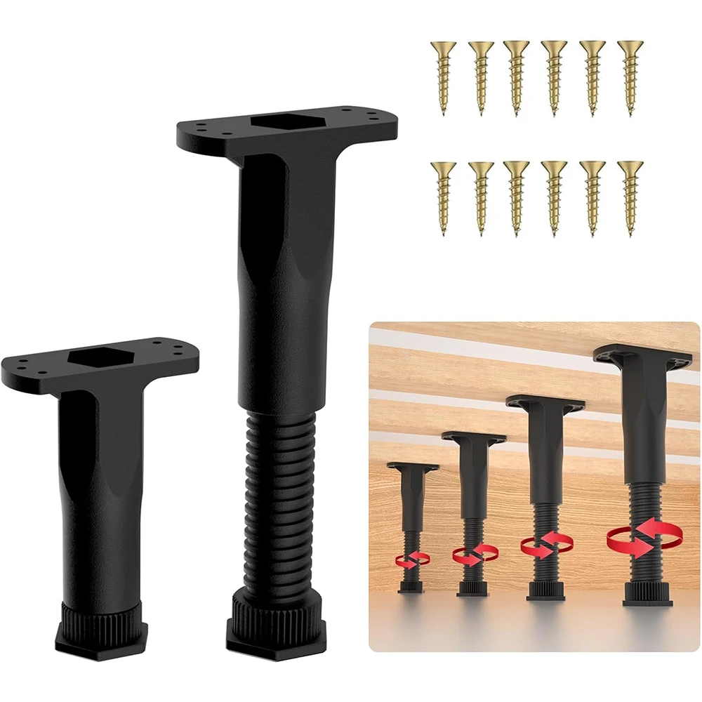 高さ調節可能なセンターベッドサポートレッグ（下がりたるんだ棚用）、フレーム、キングベッド、ソファ、テーブル、スラット、ライザー用家具脚