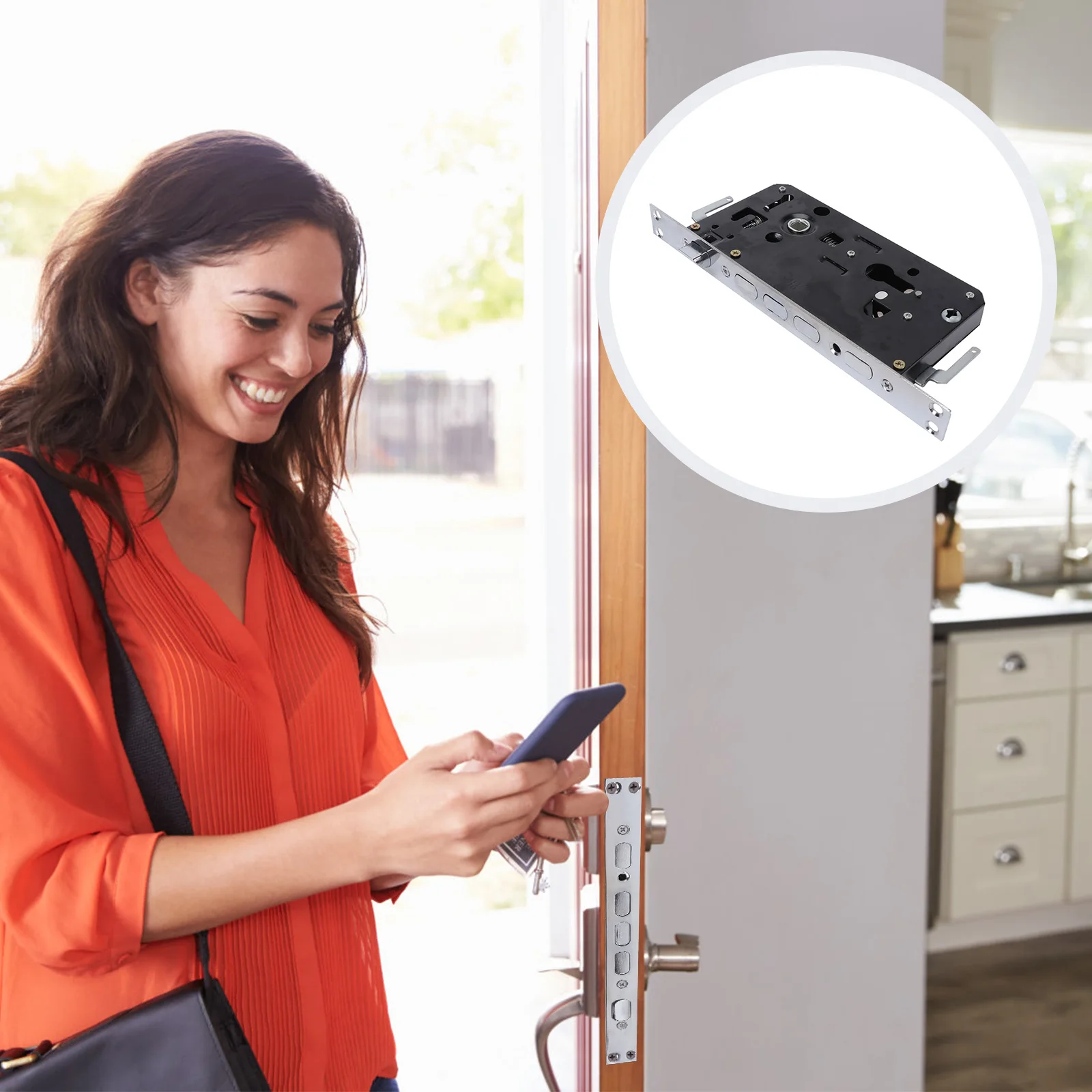 لمسة نهائية ناعمة من سبيكة مضادة للقفل، مفردة مزدوجة قابلة للتعديل للاستخدام الداخلي والخارجي، باب أمان ميكانيكي