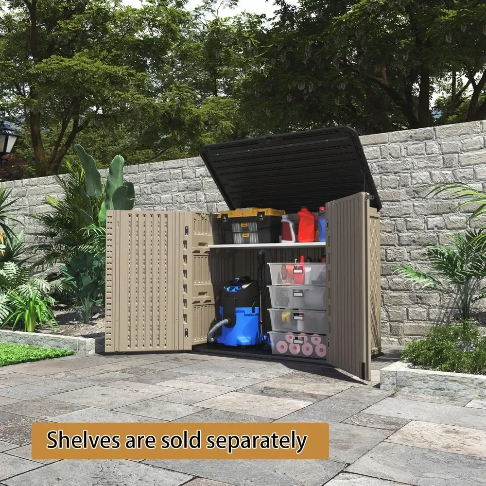 

Weather Resistance of Storage Shed, Multi-purpose Outdoor Storage Cabinet for Backyard and Yard, Horizontal Storage Room
