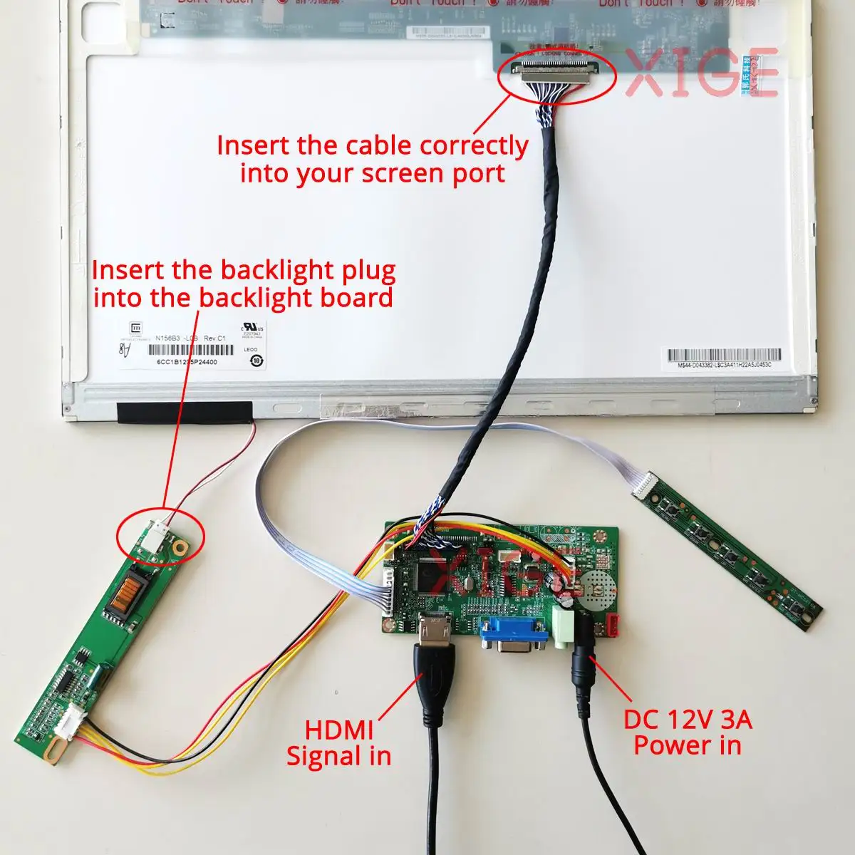 Papan Pengontrol Driver Panel LCD Cocok LP141WP1 N141C1 N141C3 1440*900 Kit DIY Uji VGA 30 Pin LVDS 1CCFL Monitor Kompatibel dengan HDMI